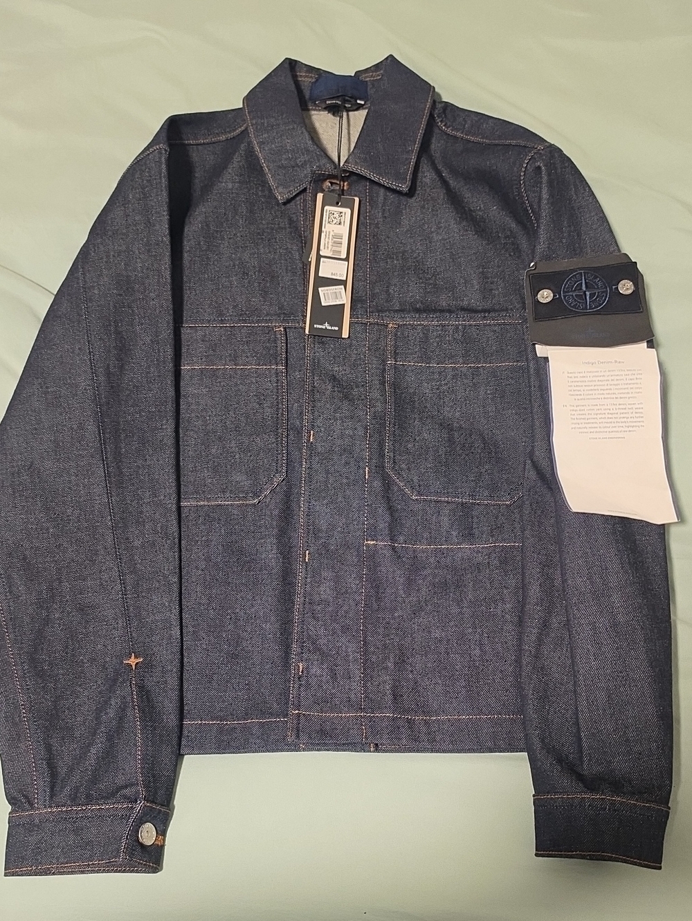 Stone Island Indigo Denim Shirt Jacket - Navy Blue